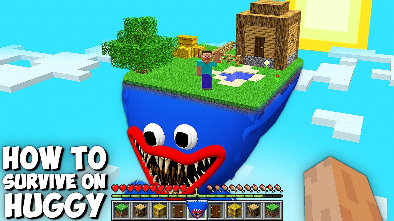 How to SURVIVE ON THE HEAD OF BIGGEST HUGGY WUGGY TITAN in Minecraft