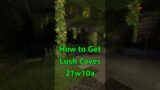 How to get Lush Caves in Minecraft Snapshot 21w10a  #shorts