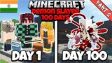 I Survived 100 Days As A DEMON SLAYER In HARDCORE MINECRAFT Hindi…Part-2