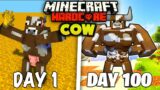 I Survived 100 Days As a COW in Hardcore Minecraft