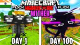 I Survived 100 Days as a WITHER in Hardcore Minecraft