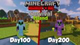 I Survived 200 Days in Hardcore Minecraft, On an Island