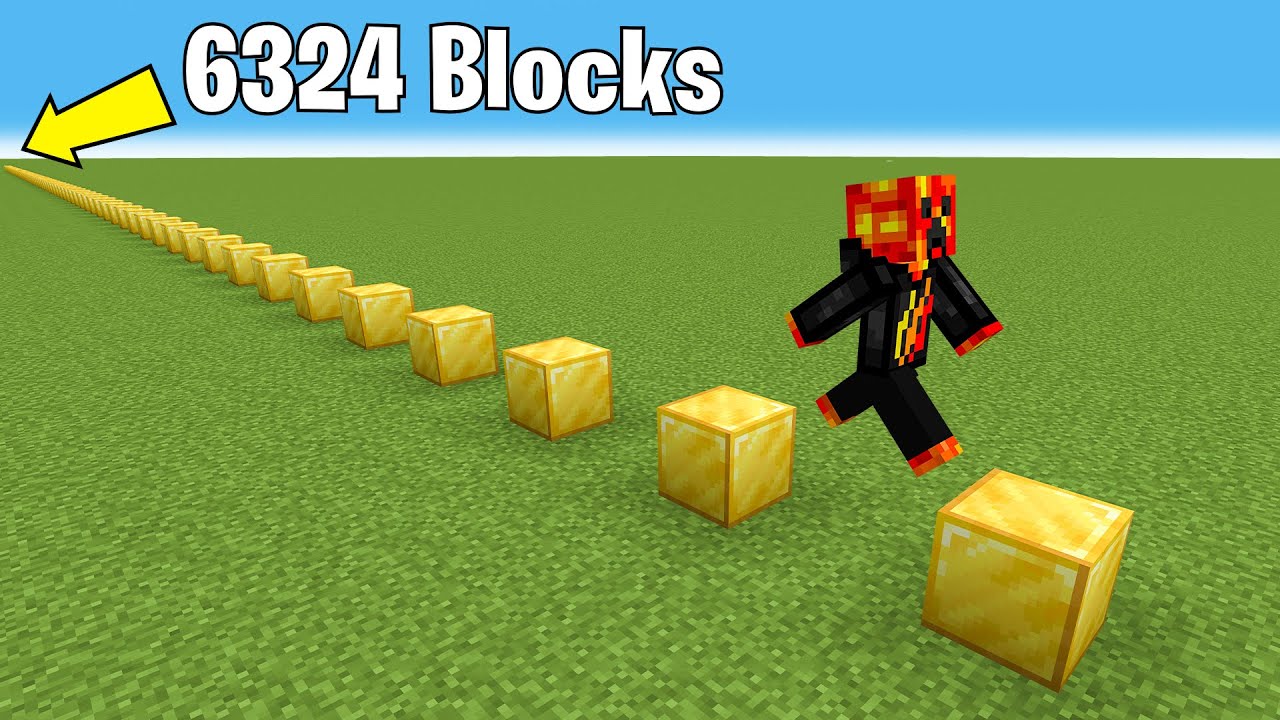 Jumping 6324 Blocks to Break a Minecraft Record Minecraft videos