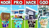 Minecraft Battle : PRETTY HOUSE BUILD CHALLENGE – NOOB vs PRO vs HACKER vs GOD / FAMILY ANIMATION