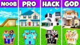 Minecraft: EASY PRETTY PRIME HOUSE BUILD CHALLENGE – NOOB vs PRO vs HACKER vs GOD