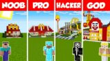 Minecraft NOOB vs PRO vs HACKER: MCDONALDS HOUSE BUILD CHALLENGE in Minecraft