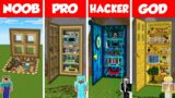 Minecraft NOOB vs PRO vs HACKER vs GOD: GIANT DOOR HOUSE BUILD CHALLENGE – Animation