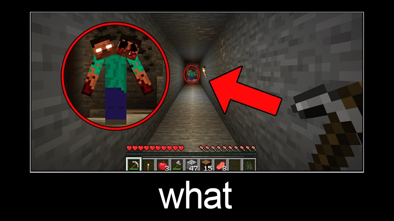 Minecraft Wait What Meme Part 210 Scary Two Headed Herobrine Minecraft Videos