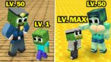 Monster School : BABY ZOMBIE Lv.1 – Lv.Max – Minecraft Animation