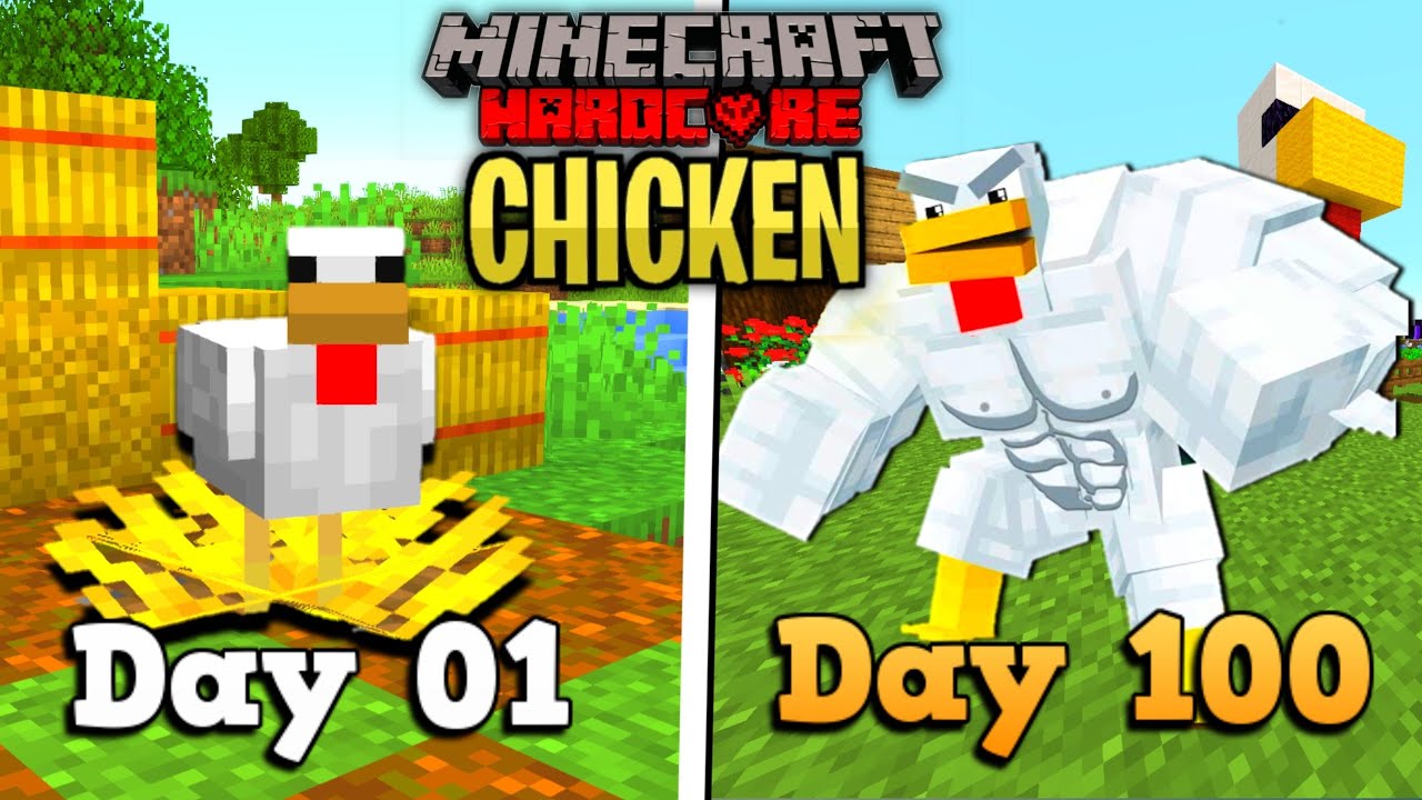 Surviving 100 Days As A Chicken In Minecraft Hardcore Hindi # 