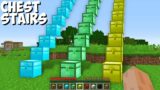 This is most TALLEST STAIRS of DIAMOND and EMERALD and GOLD CHESTS in Minecraft ! WHICH is BEST ?