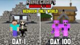 WE SURVIVED 100 DAYS IN BEDROCK ONLY WORLD IN HARDCORE MINECRAFT | LORDN GAMING