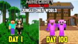 WE SURVIVED 100 DAYS IN JUNGLE ONLY WORLD IN MINECRAFT HARDCORE  | DUO 100 DAYS#1 | LORDN GAMING