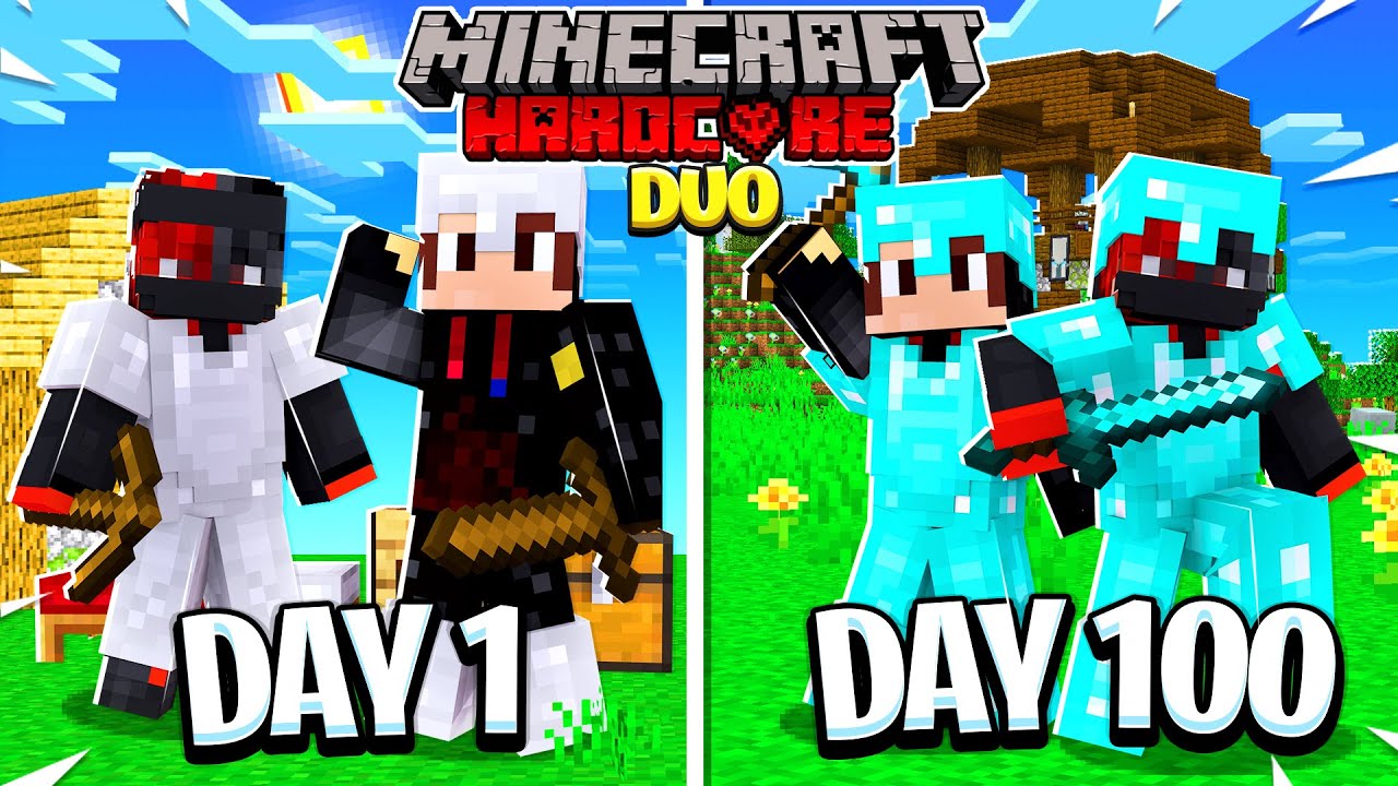 We Survived 100 Days In Hardcore Minecraft Duo Hardcore Minecraft Minecraft Videos 7473