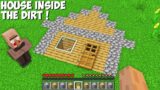 How to BUILD NEW SECRET HOUSE UNDERGROUND in Minecraft ? VILLAGER HOUSE INSIDE DIRT !