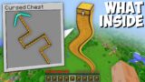 How to OPEN CURSED INVENTORY of TALLEST CHEST in Minecraft ! CURVED PICKAXE !