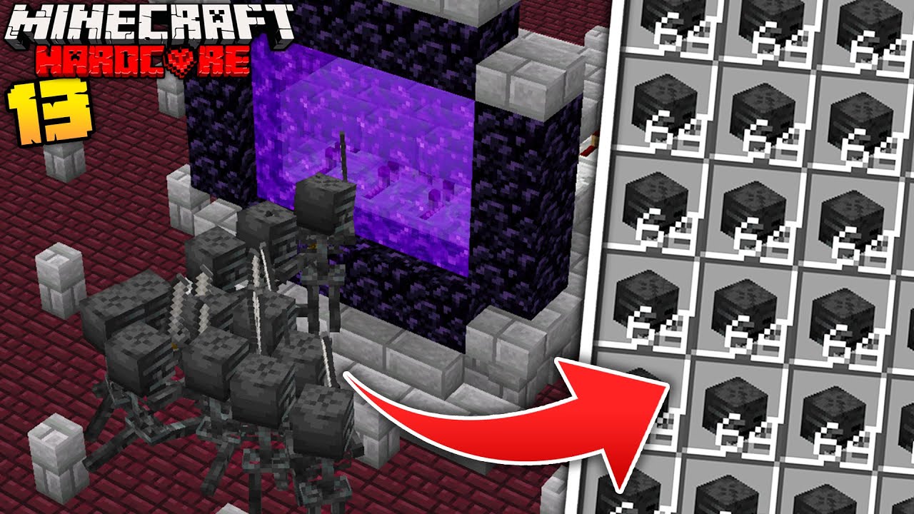 I Built A Wither Skeleton Farm In Minecraft Hardcore Minecraft Videos