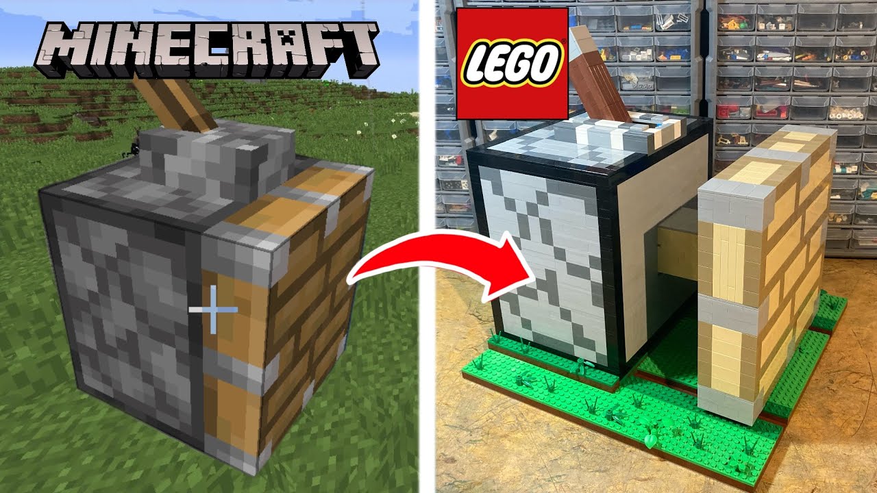 I Built a Working LEGO Minecraft Piston... Minecraft videos
