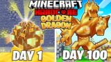 I Survived 100 DAYS as a GOLDEN DRAGON in HARDCORE Minecraft