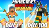 I Survived 100 DAYS as a PHARAOH in HARDCORE Minecraft!