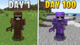 I Survived 100 Days as a HUNTER in Hardcore Minecraft…