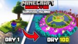 I Survived 100 Days On A Survival Island in Minecraft Hardcore | 100 days survival island