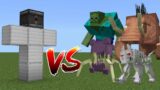 Laser Golem vs Mutant Creatures in Minecraft