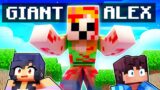One Night With GIANT ALEX In Minecraft!