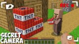 This HIDDEN CAMERA FILMED what this STRANGE VILLAGER was doing in Minecraft! CHALLENGE 100% TROLLING
