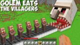 Why this EVIL GOLEM HEAD EATING ALL VILLAGERS in Minecraft ? SCARY GOLEM !