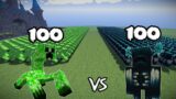 100 Wardens Vs 100 Mutant Creepers | Minecraft