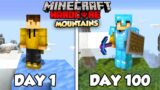 I Survived 100 Days Straight On A Mountain In Hardcore Minecraft…