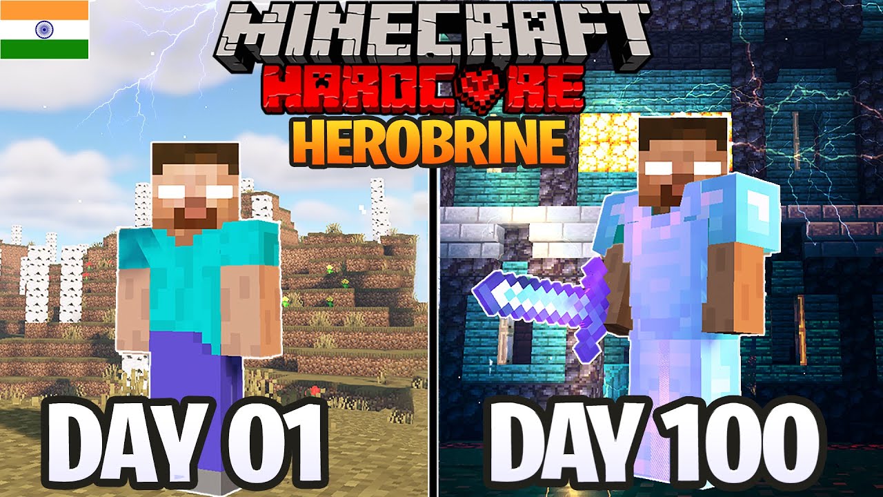 I Survived 100 Days As Herobrine In Hardcore Minecraft Hindi Minecraft Videos 2133