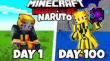 I Survived 100 Days as NARUTO in HARDCORE Minecraft!