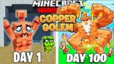 I Survived 100 Days as a COPPER GOLEM in HARDCORE Minecraft (hindi)
