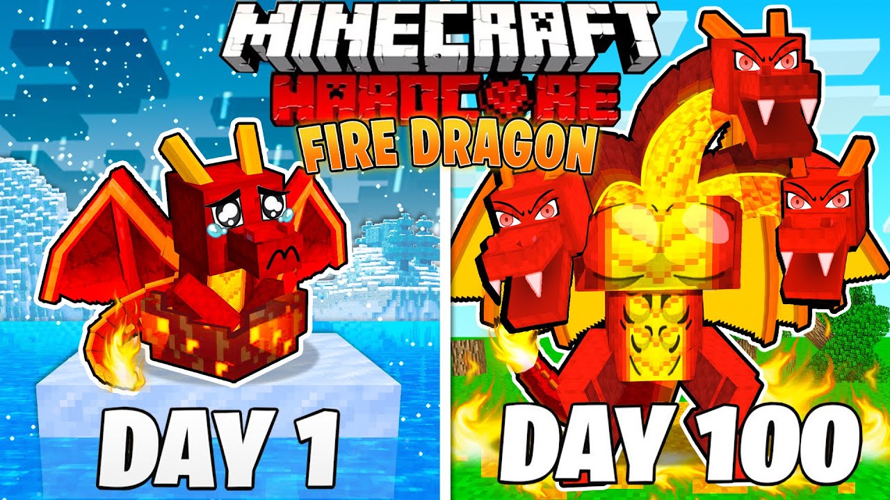 I Survived 100 Days As A FIRE DRAGON In HARDCORE Minecraft! - Minecraft ...