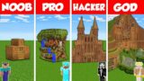 Minecraft Battle NOOB vs PRO vs HACKER vs GOD: DIRT HOUSE BASE BUILD CHALLENGE – Animation