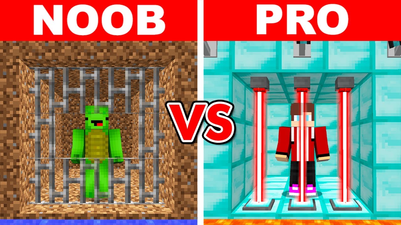 Minecraft Noob Vs Pro Safest Security Prison Build Challenge Minecraft Videos