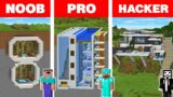 Minecraft NOOB vs PRO vs HACKER: MODERN MOUNTAIN HOUSE BUILD CHALLENGE / Animation
