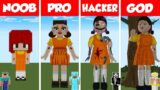 Minecraft SQUID GAME DOLL BUILD CHALLENGE – NOOB vs PRO vs HACKER vs GOD / Animation