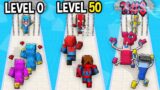 Monster School: Family Prison Challenge GamePlay Mobile Game Runner Max Level – Minecraft Animation
