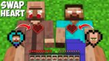 What if I SWAP THE HEART OF HEROBRINE AND VILLAGER in Minecraft ? HEART UPGRADE !
