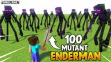 100 Mutant Enderman vs Me in Minecraft
