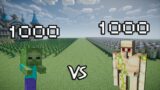 1000 Baby Zombies Vs 1000 Iron Golems | Minecraft