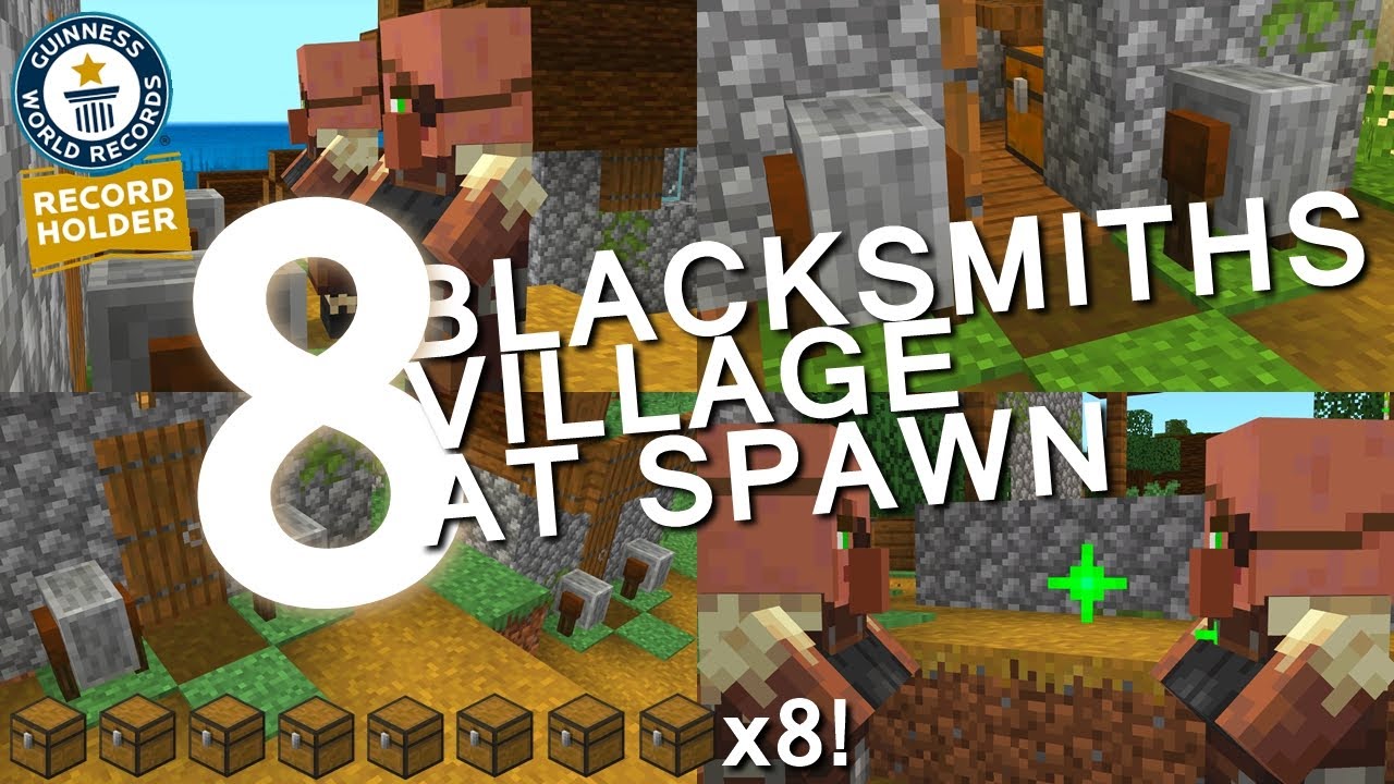 8 BLACKSMITHS AT SPAWN! RAREST VILLAGE EVER FOUND! (Minecraft 1.16