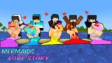 CUTE MERMAIDS FELL IN LOVE WITH HANDSOME MERMAIDS? – LOVE STORY | Minecraft Animation