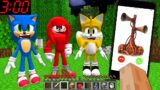 DON'T CALL TO SIRENHEAD AT 3:00 AM in MINECRAFT PLAYGAME SONIC – Gameplay FNAF Knuckles ROBLOX
