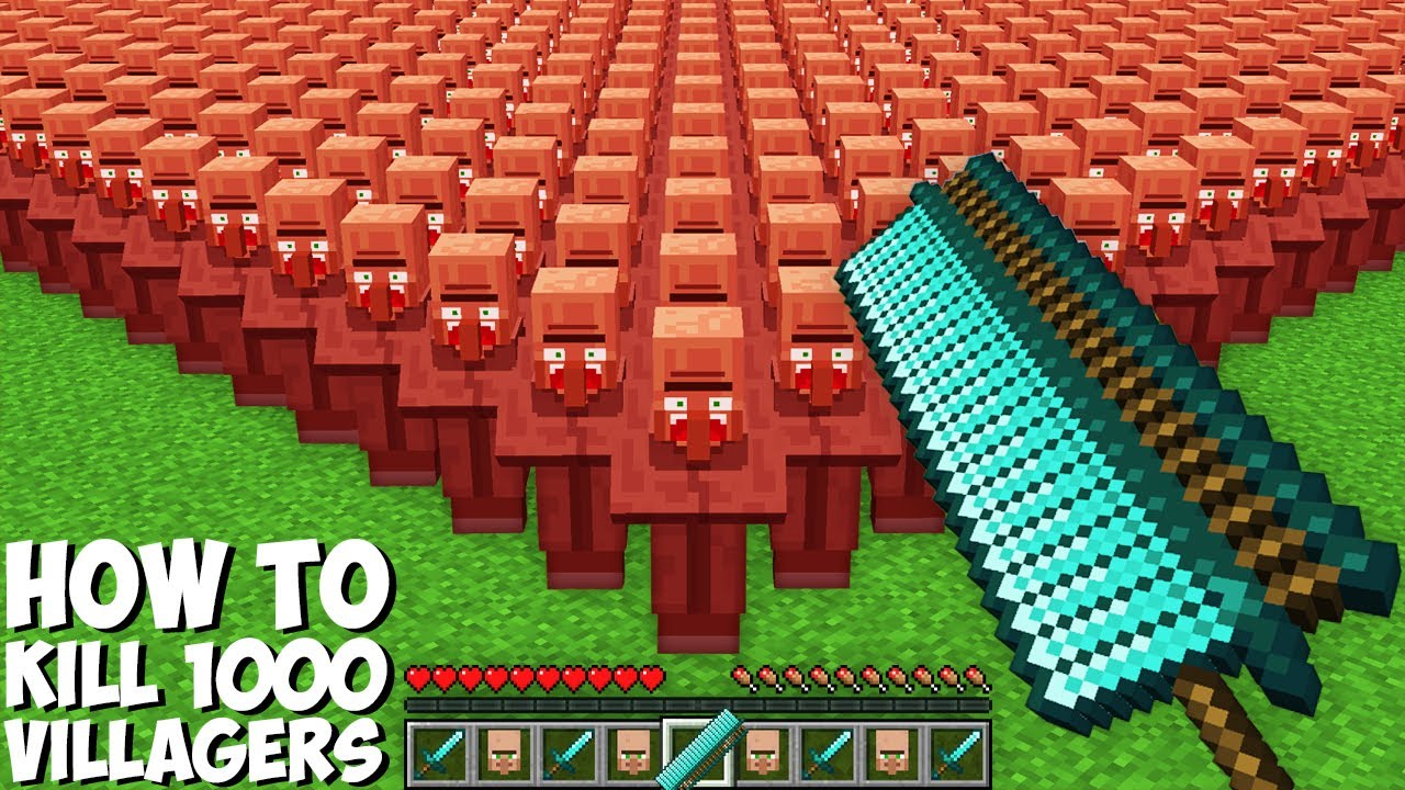 How to KILL 1000 VILLAGERS AT THE SAME TIME in Minecraft ? BEST WAY TO