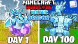I SURVIVED 100 DAYS AS A WATER DRAGON IN HARDCORE MINECRAFT (HINDI)
