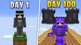 I Survived 100 Days on ONE BLOCK in Hardcore Minecraft…